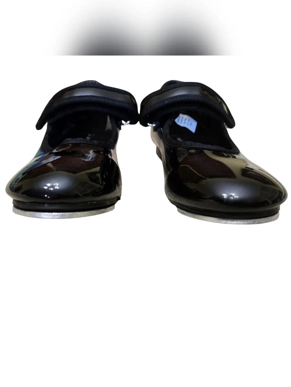 Danskin Girls Black Patent Mary Jane Tap/Dance With Loop & Hook Closure Size 10